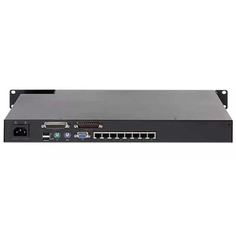 KVM slēdzis APC KVM0108A, 8 pieslēgvietu PS/2 VGA, 1U statne, 1600x1200, melna