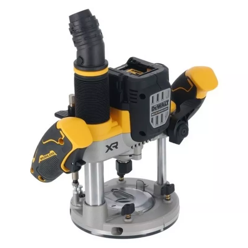 Plunge Router DeWalt DCW620NT-XJ, bezsuku akumulatora, 18V, 1600W jauda, 11–23k RPM, 12,7 mm patrona, putekļu izvads, LED, 3,6 kg, futrālis