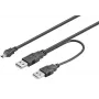 Microconnect USBAAB06 USB kabelis USB 2.0 0,6 m Mini-USB B USB A Melns