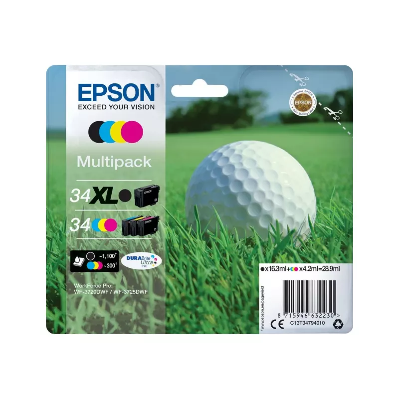 Epson Golf ball T3479 tintes kasetne 1 gab. Oriģināls melns, ciāns, fuksīns, dzeltens