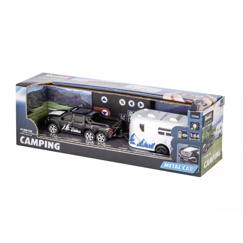 RC auto ar kemperi REVELL 23566 — mini tālvadības modelis, ar bateriju darbināms, rotaļu transportlīdzeklis