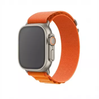 Rokassiksniņa GUAN Premium Plus Apple Watch oranža/pelēka saderīga ar 42/44/45/46/49 mm