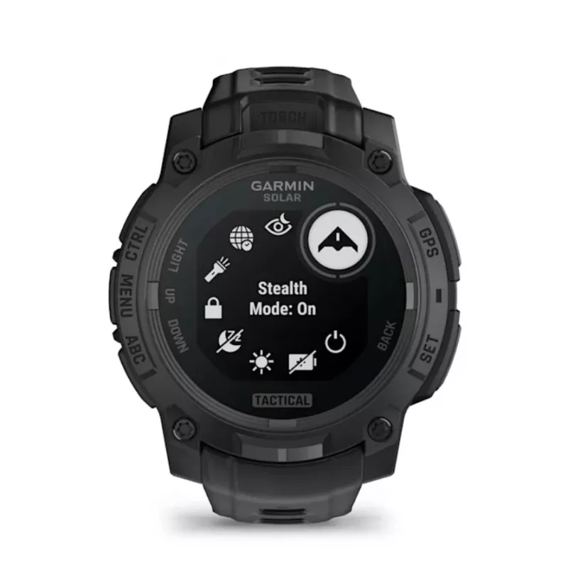 Smartwatch GARMIN Instinct 3 45mm Solar Tactical Edition Melns — 45mm, saules uzlāde, GPS, sirdsdarbības monitors