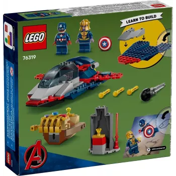 Konstruktoru komplekts LEGO Marvel Super Heroes Captain America Thanos 76319 — 107 detaļas, 2 minifigūras, vecums 4+