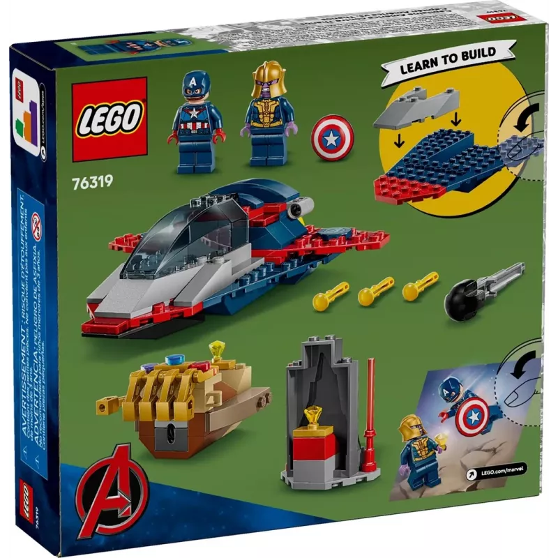 Konstruktoru komplekts LEGO Marvel Super Heroes Captain America Thanos 76319 — 107 detaļas, 2 minifigūras, vecums 4+