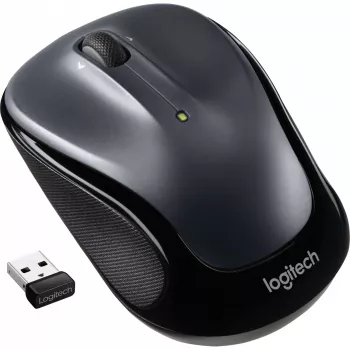LOGITECH M325s pele labročiem un kreiso roku lietotājiem optiskā 5 pogas bezvadu 2.4 GHz USB bezvadu uztvērējs tumši pelēka