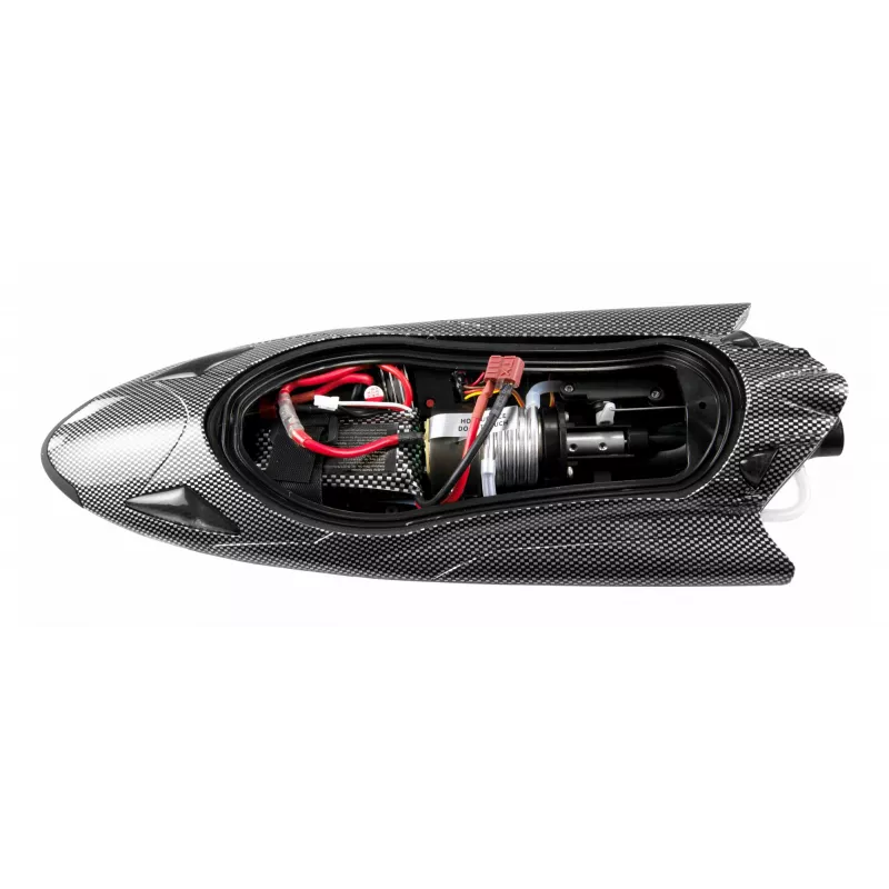 Radio vadāma ātrlaiva Amewi Stingray Jet Drive 335mm RTR, oglekļa izskats