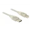 USB kabelis DeLOCK 83895 USB 2.0 3m USB A USB B caurspīdīgs