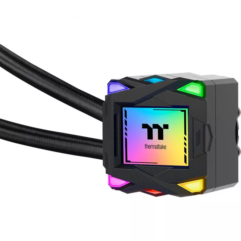 Šķidruma dzesēšanas komplekts THERMALTAKE LA360 ARGB, 120 mm ventilatori, 360 W TDP, melns