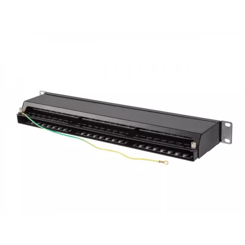 PATCH PANEL 48 PORT 1U 19 CAT6A FTP EKRANĒTS MELNS LANBERG