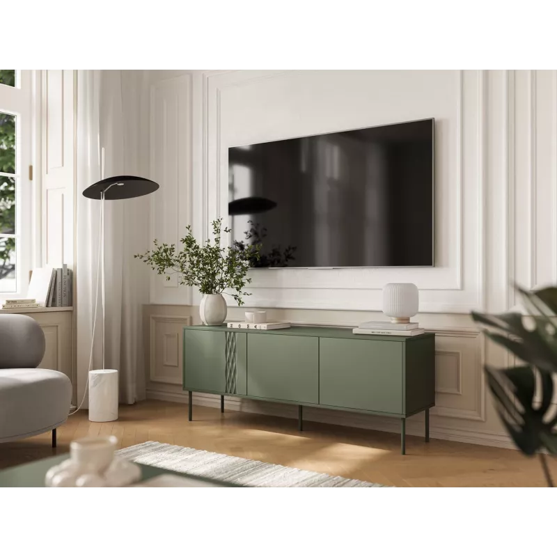 Cama RTV 3D TRESSE Skapis 150x40x55 matēts zaļš
