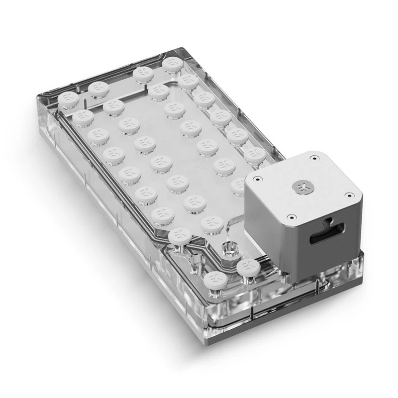 Distroplate ek water blocks EK-QuantumX Loophole D5 PWM sudraba — sadales plāksne D5 sūknim, sudraba apdare
