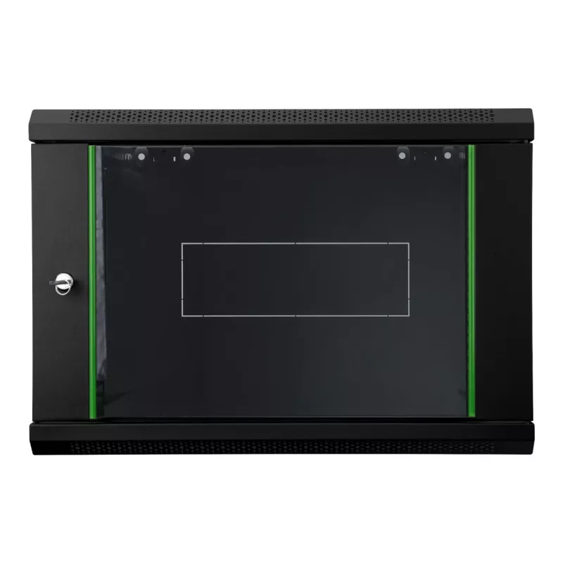 DIGITUS Dynamic Basic DN-19 16-U-EC-SW - skapis - tīkla skapis - piemērots montāžai pie sienas - melns, RAL 9005 - 12U - 48.3 cm (19)