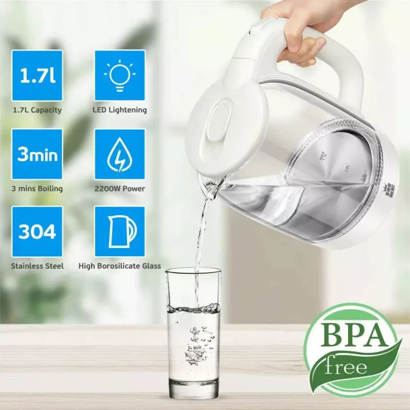 Elektriskā tējkanna Forme FKG-102 1.7L 2200W Balta