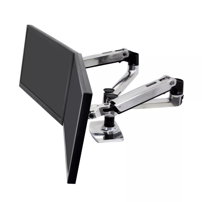 ERGOTRON LX Dual Side-by-Side Arm sudrabaini pulēts alumīnijs