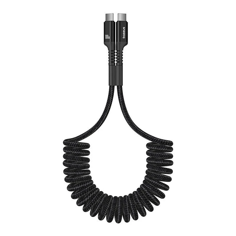 Baseus Fish-Eye USB C uz USB C ātrās uzlādes kabelis 1 m 100 W Melns