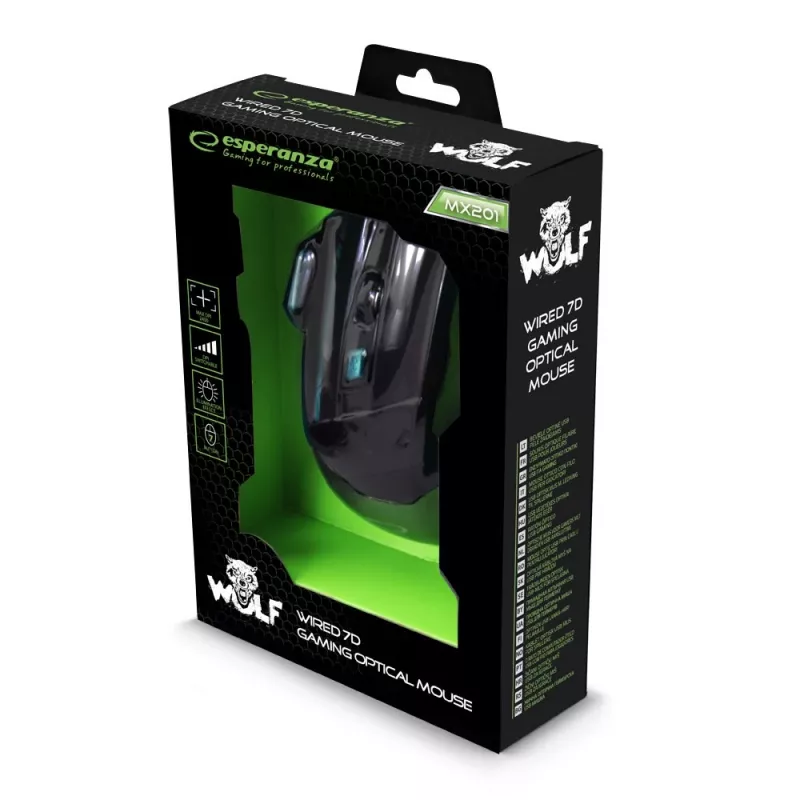 Esperanza EGM201B pele USB Type-A Optiskā 2400 DPI Labroču