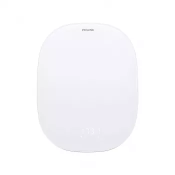 Elektroniskie virtuves svari ZWILLING Enfinigy sudraba balts — 10 kg ietilpība, 1 g precizitāte, LCD displejs