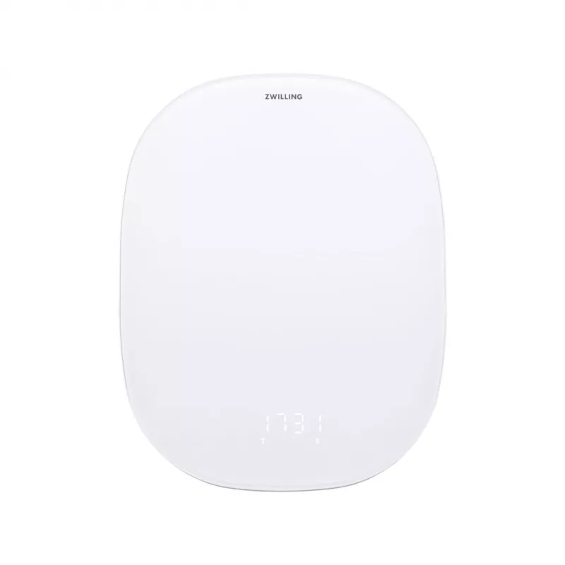 Elektroniskie virtuves svari ZWILLING Enfinigy sudraba balts — 10 kg ietilpība, 1 g precizitāte, LCD displejs