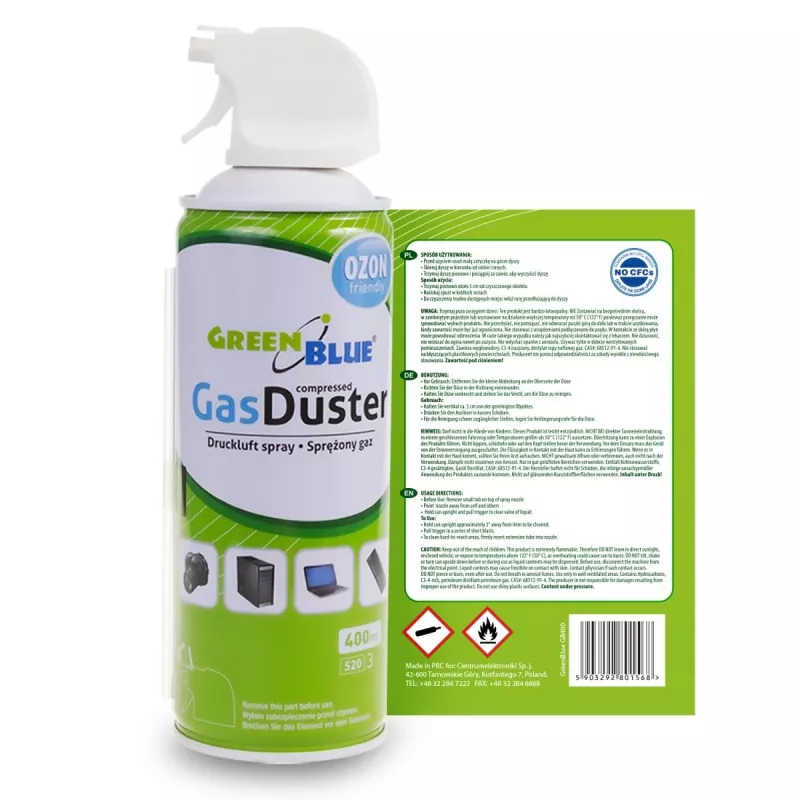 Saspiestais gaiss GreenBlue GB400 400ml pistoles atomizators - pistoles aerosols