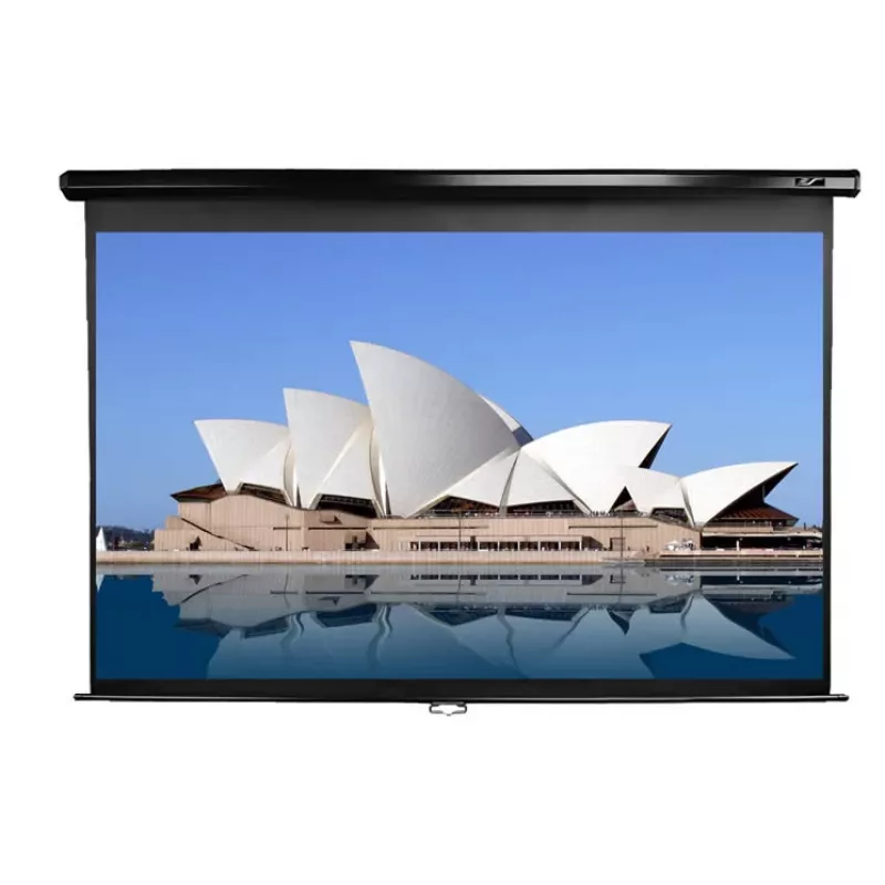 Manuālais projekcijas ekrāns Elite Screens M128UWX 128 collas 16:10 — skatāmā virsma 276 cm x 172,3 cm, kopējie izmēri 283,3 x 189,9 cm, 13,1 kg