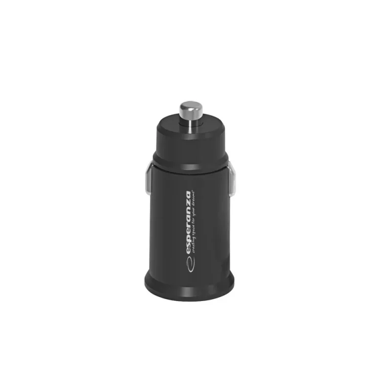 Auto USB lādētājs ESPERANZA EZC111K, 20W (USB-C PD 20W + USB-A QC3.0), 12–24V ieeja, melns