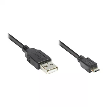 Savienojuma kabelis USB 2.0 spraudnis A uz spraudni Micro B, melns, 0,6 m, Good Connections® (2510-MB006)