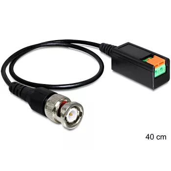 DeLOCK - Koaksiālais kabelis - BNC (M) - spaiļu bloks 2 Pin - 40 cm (83181)