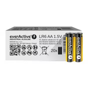 Vienreizējas lietošanas sārma baterija everActive EVLR6S2IK AA 1,5 V — iepakojumā 40 gab.