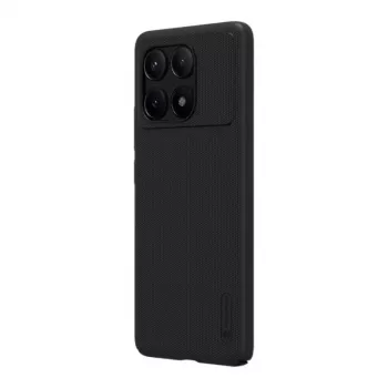 Aizsargājošs tālruņa maciņš Nillkin Super Frosted Shield Pro Xiaomi Redmi K70E / Poco X6 Pro 5G — melns, ciets matēts neslīdošs