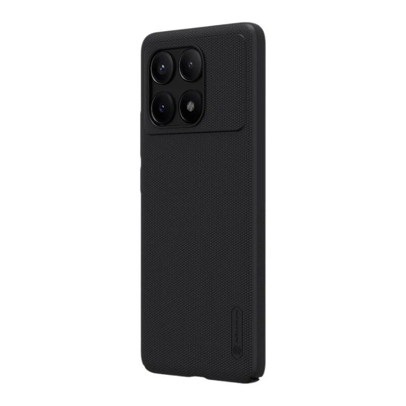 Aizsargājošs tālruņa maciņš Nillkin Super Frosted Shield Pro Xiaomi Redmi K70E / Poco X6 Pro 5G — melns, ciets matēts neslīdošs