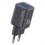 usams 30W GaN USB-C ātrais lādētājs USA001446 — 30W USB-C PD pārnēsājams sienas lādētājs, melns