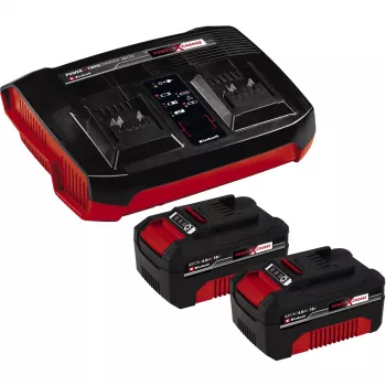 Baterijas lādētāja komplekts Einhell 2x 4.0Ah Twincharger AC LED