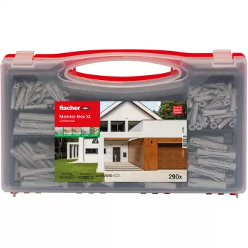 fischer 577159 Meister-Box XL sienas dībeļu sortimenta kaste 290 gab. (577159)
