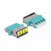 Optiskās šķiedras savienotājs DeLOCK 86905 LC Quad sievišķais uz LC Quad sievišķais daudzmodu akvamarīns