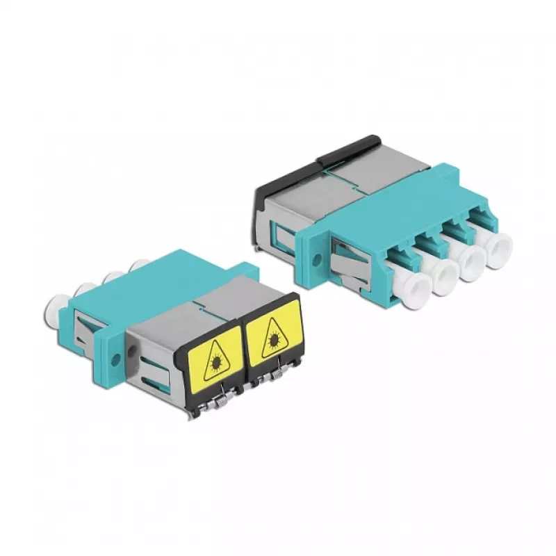 Optiskās šķiedras savienotājs DeLOCK 86905 LC Quad sievišķais uz LC Quad sievišķais daudzmodu akvamarīns