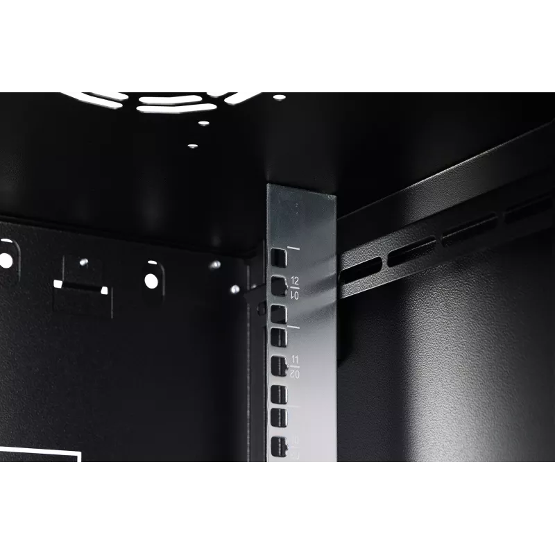 Pie sienas stiprināms tīkla korpuss DIGITUS Dynamic-N DN-37111 — 12U, 600x600 mm, IP20, atslēgas slēdzene