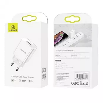 Usams T18 viens USB 2.1A lādētāja galviņa