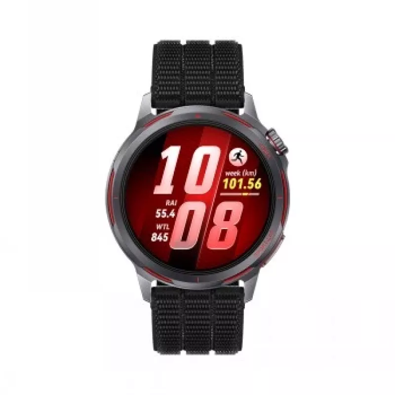 Viedpulkstenis HUAWEI GT Runner 2 — 1,32 collas (3,35 cm) AMOLED 466×466, titāna korpuss, GPS, fluoroelastomēra melna siksniņa
