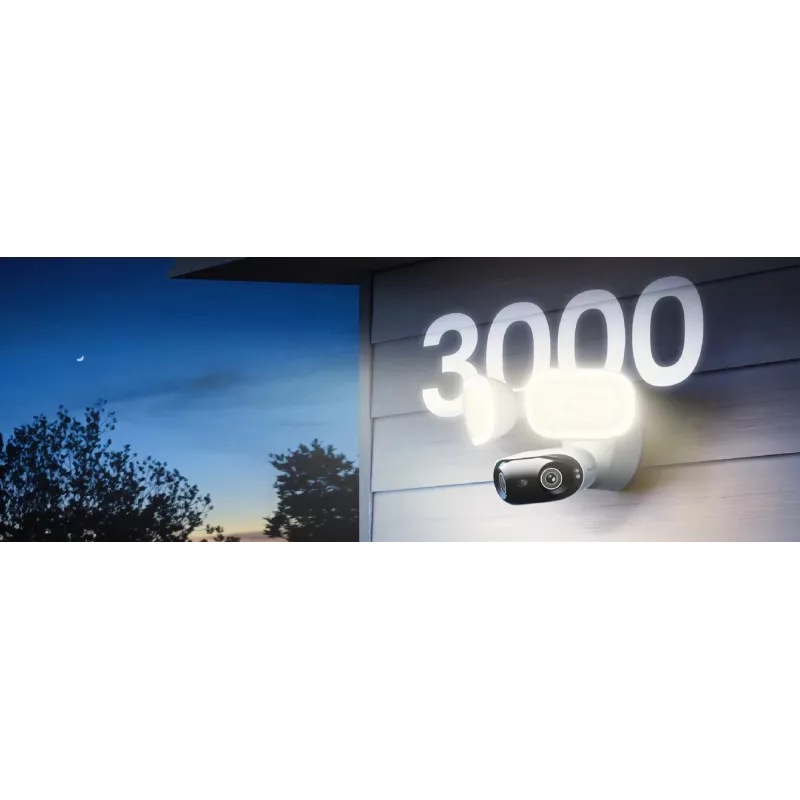 Āra prožektora kamera Reolink Floodlight Series F751W — 8 MP, F2.8mm/F1.6 objektīvs, IP66, Micro SD līdz 512 GB