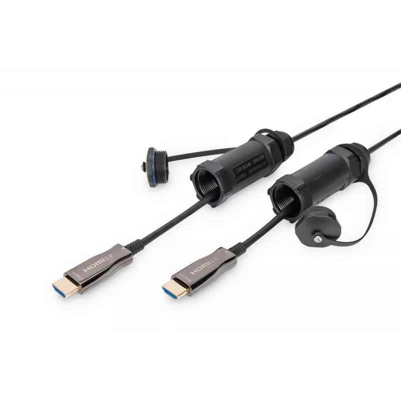 Digitus 4K HDMI AOC bruņots savienojuma kabelis 10 m 2.0 14.4 Gbit/s