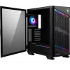 MSI MPG VELOX 100P AIRFLOW Vidēja torņa spēļu datora korpuss ‘Melns, 3x 120 mm ventilators + 1x 120 mm ARGB ventilators, ARGB gaismas josla, USB Type-C, 1x rūdīts stikls, Centrs, E-ATX, ATX, mATX, mini-ITX’
