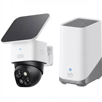 Bezvadu drošības kameru komplekts Eufy eufyCam E41 komplektā: 2 kameras, HomeBase 3, 3W saules panelis (ES)