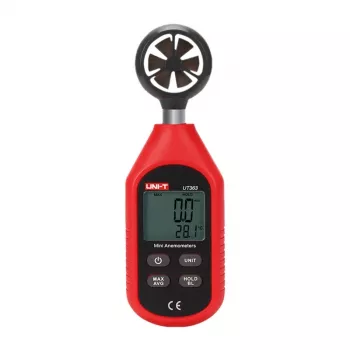Rokas anemometrs Unit UT363 — vēja ātruma un temperatūras mērīšana, kompakts pārnēsājams mērītājs