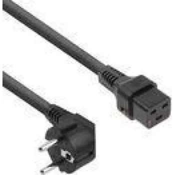 ACT Powercord CEE 7/7 vīrišķais (leņķveida) - C19 IEC Lock melns 2 m, EL262S