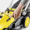 Kājāmgājēja zāliena pļāvējs Karcher LMO 3-18, akumulators 18 V, griešanas platums 340 mm, piemērots līdz 350 m², augstums 25–60 mm