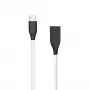 Silikona kabelis USB-Micro USB (balts, 1 m)