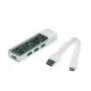 ROLINE mobils USB 3.2 Gen 1 centrmezgls, 4 porti, A+C savienojuma kabelis