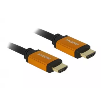 DeLOCK - HDMI kabelis - HDMI (M) uz HDMI (M) - 50 cm - Trīskārša izolācija - Melns, Zelts - 8K atbalsts