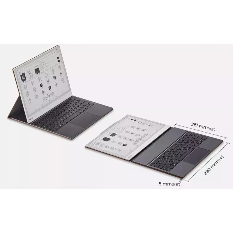 Tastatūras futrālis Onyx Boox Note Max un Tab X C — brūns aizsargājošs vāciņš ar integrētu tastatūru